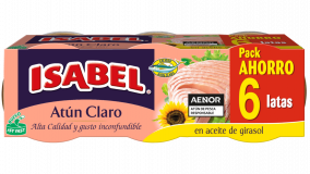 Pack 6 latas de Atún Claro en aceite de girasol 420g (6x70g)