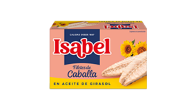 Lata de filetes de caballa<br/>en aceite de girasol 115g