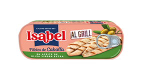 Lata de filetes de caballa Al Grill<br/>en aceite de oliva virgen extra 120g