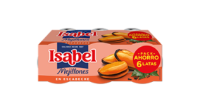 Pack 6 latas de mejillones<br/>en escabeche 480g (6x80g)