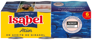 Pack 6 latas de Atún Isabel en aceite de girasol 420g (6x70g)